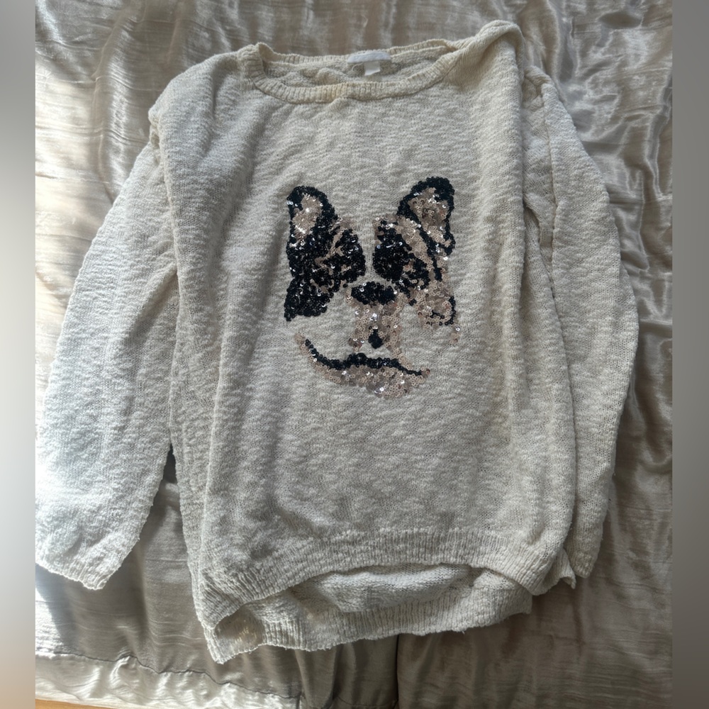 Frenchie sequin Doh sweater